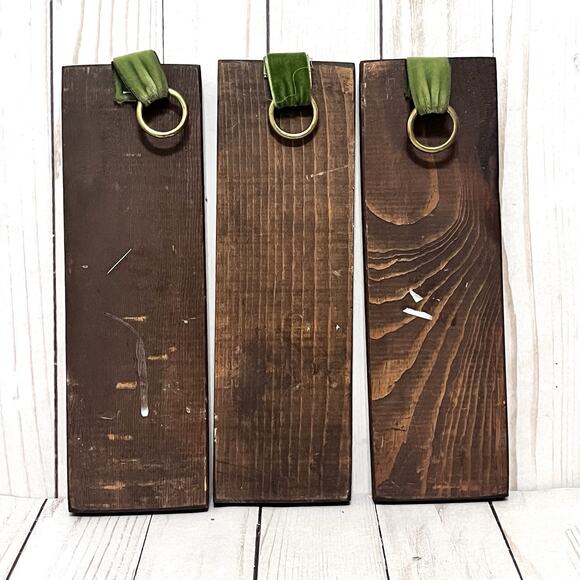 Folk Art Rustic Farmhouse Kitchen Vibrant Vegetables 3 Panel Wood Paintings Set - Picture 9 of 9